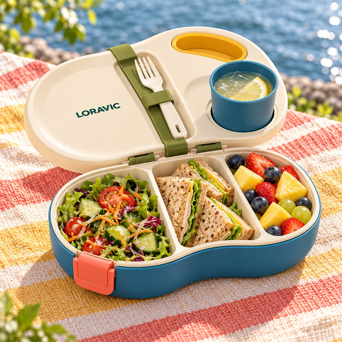 Loravic Compartment Picnic Lunch Box - secondary product or use view