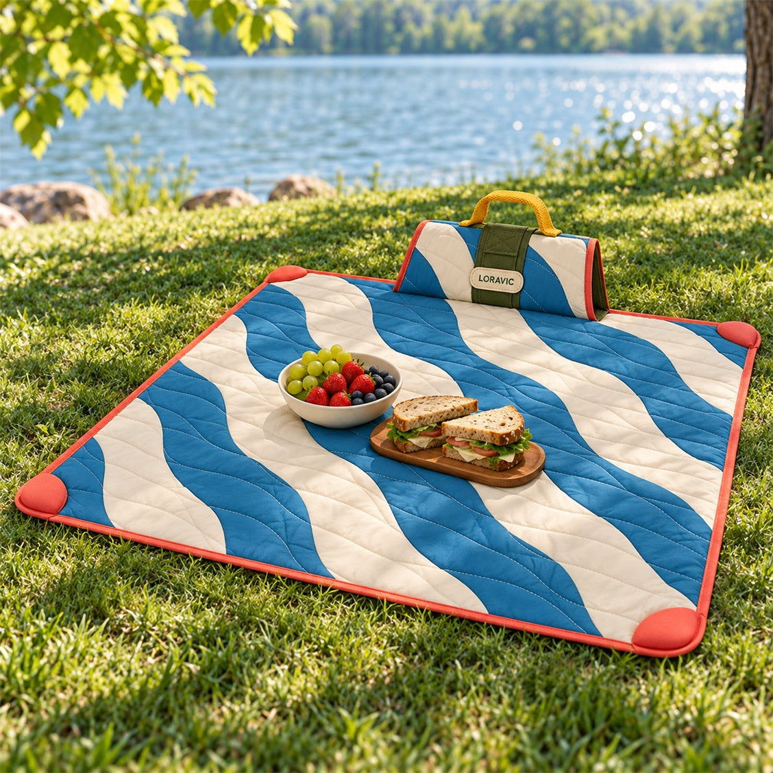 Loravic Foldable Quilted Picnic Mat - secondary product or use view